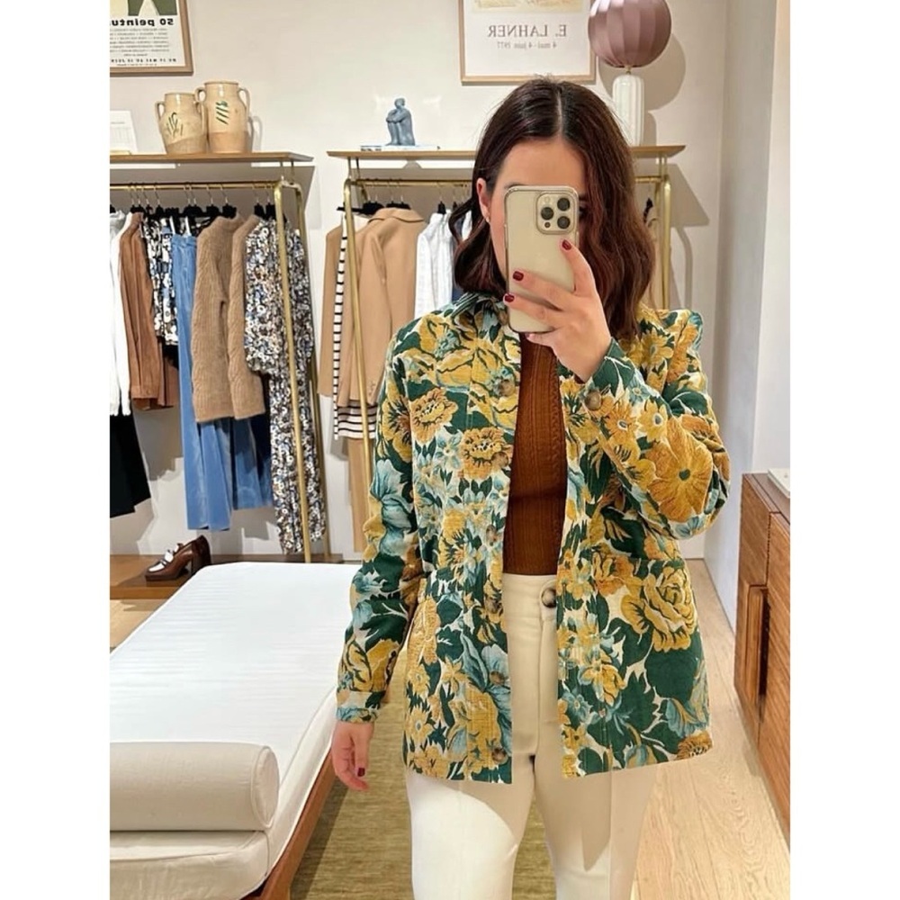 NWT Sézane Will Garden Flowers Jacquard Vintage Floral Pattern Jacket XS Sezane - Picture 7 of 9
